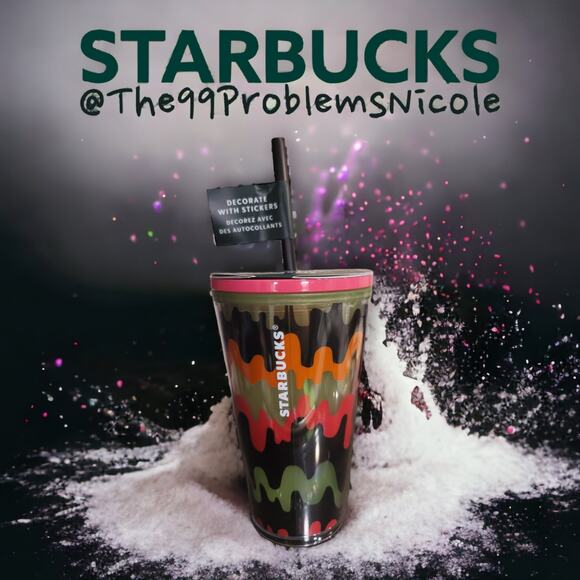 Starbucks 2023 Glow in the Dark Halloween Tumbler with stickers - Picture 1 of 8